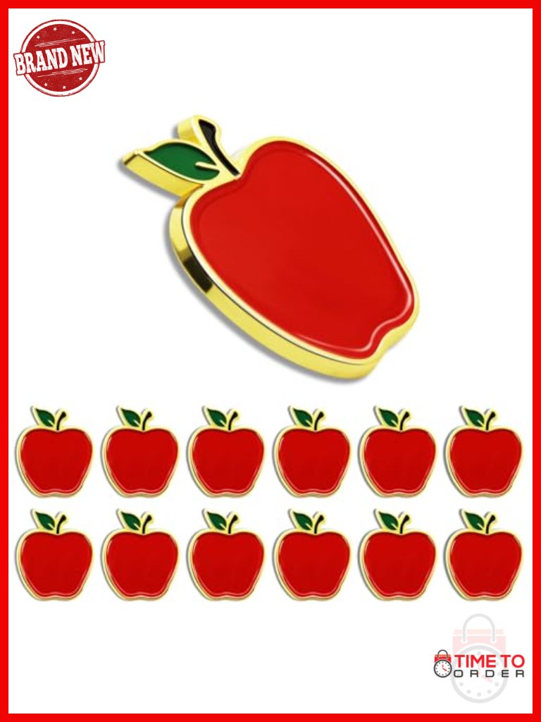 12-100pcs Apple Lapel Pins Cute Fruit Brooch Enamel Pin Butterfly Clasp
